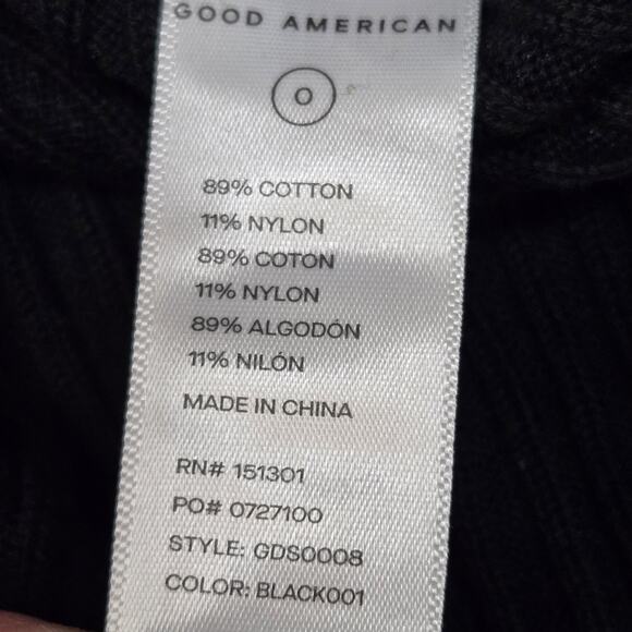 Good American Body Sexy Dress Womens 1X 5 Black Ribbed Knit Sleeveless Bodycon‎ - Picture 10 of 13